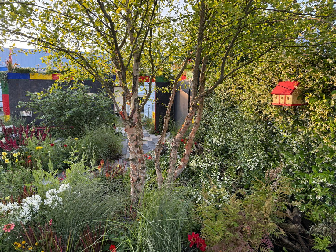 BrdBx at BBC Gardeners’ World Live: A LEGO® Red Birdbox in Callum Corrie’s Showcase Garden